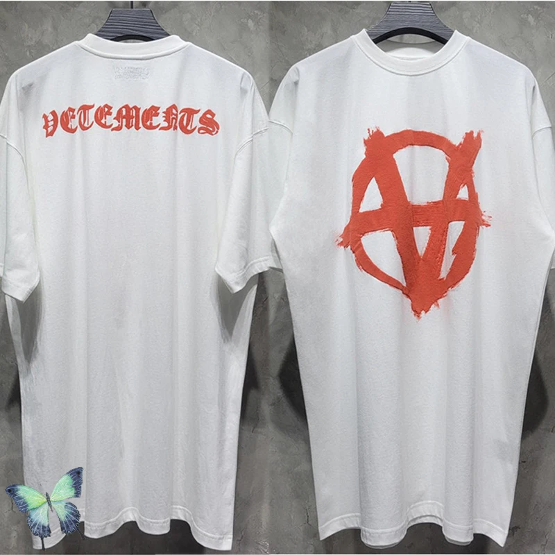 

3D Foam Print Vetements T-shirt High Quality Oversized Hiphop VTM Vetements T Shirt Top Quality Embroidery Back Logo Tops