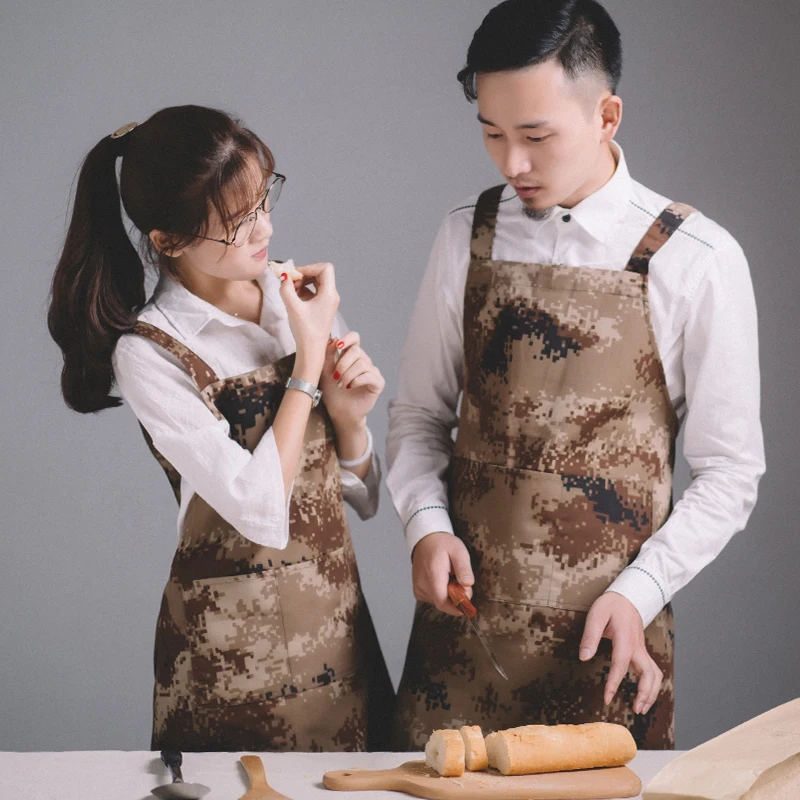 Камуфляжный модный кухонный пакет креативный фартук для официанта простая