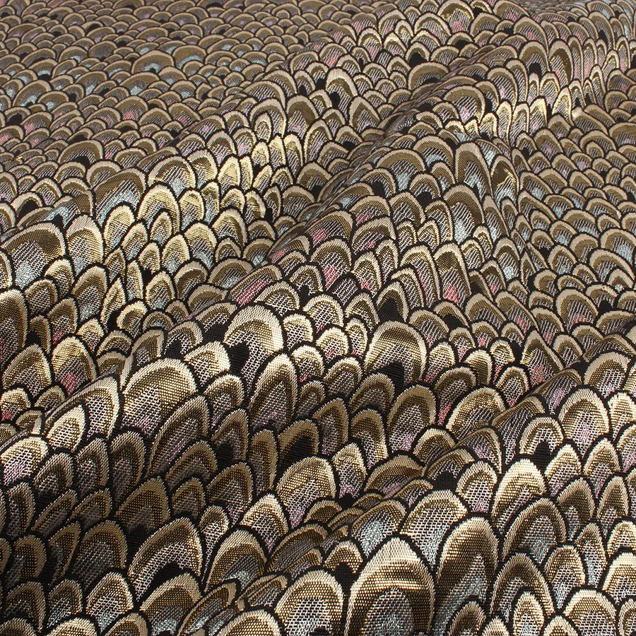 Блестящая жаккардовая парчовая ткань с перьями модные сумки для одежды сделай