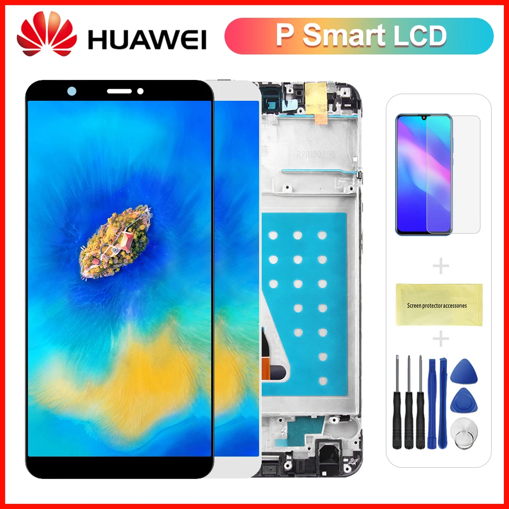 

ЖК-дисплей для Huawei P Smart, сенсорный экран, дигитайзер в сборе, для Huawei P Smart, ЖК-дисплей с рамкой, рис. LX1, L21, L22, ЖК-экран