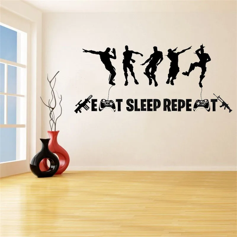 Eat Sleep Repeat X Box Наклейка на стену для мальчика спальня нить танцор игра Цитата