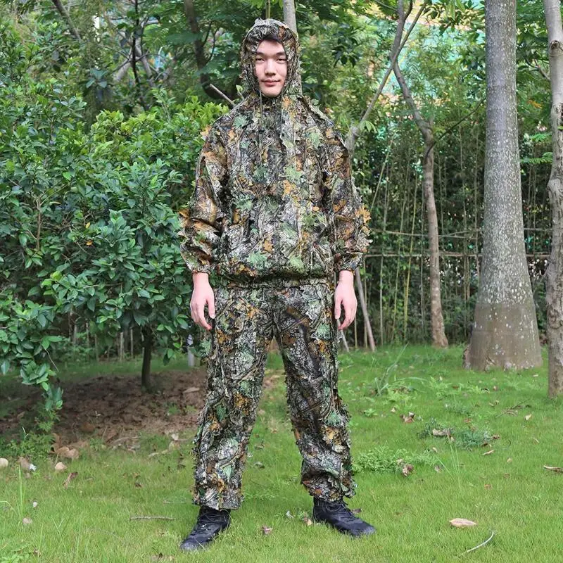 Новинка 2019 зимние костюмы Ghillie охотничья одежда с 3D листьями бионическая