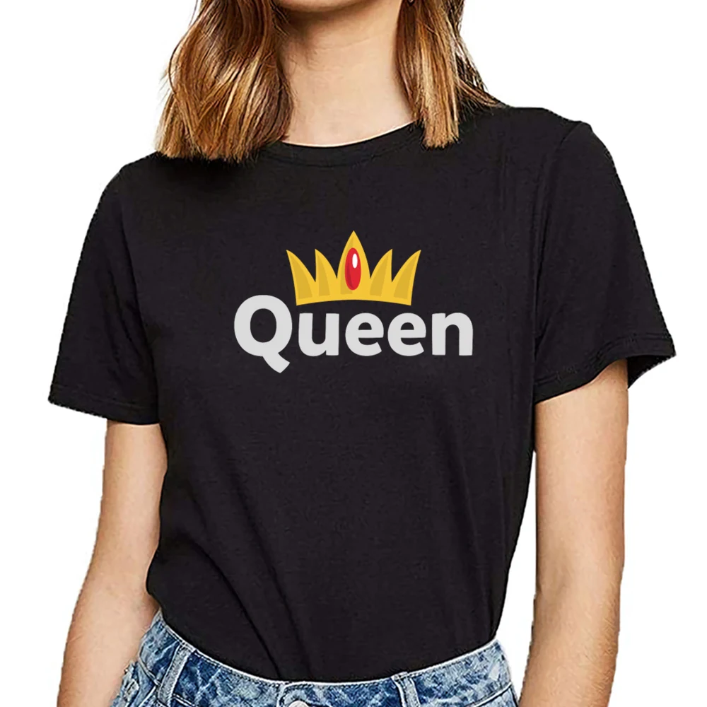 

Tops T Shirt Women king and queen Sexy Harajuku Custom Female Tshirt