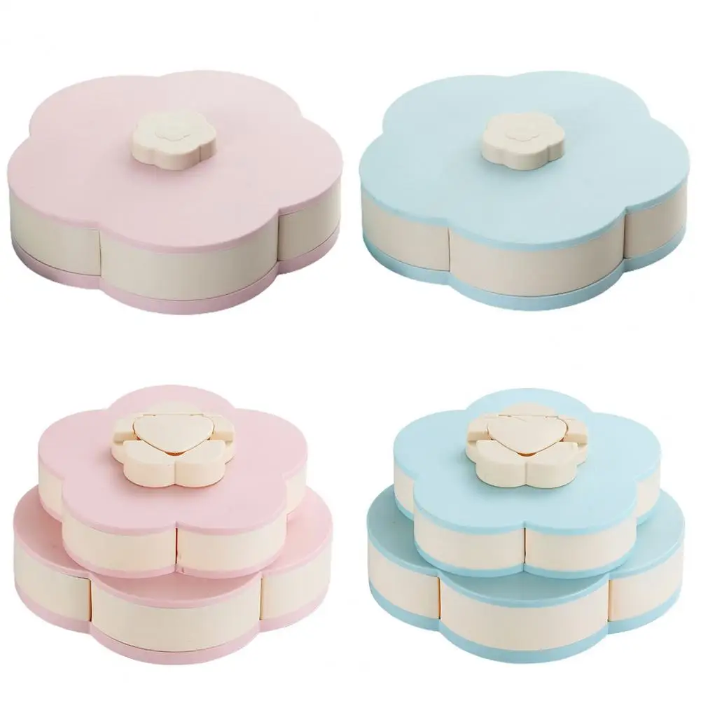 

Flower-Shaped Fruit Plate Classification Storage Plastic Nut Biscuits Sweets Food Storage Case for Home