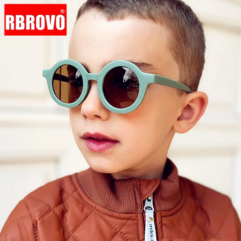 

RBROVO 2021 New Children Sunglasses for Girls Round Sunglasses for Kids Cute Personality Baby Anti-UV Sun Glasses for Wholesale