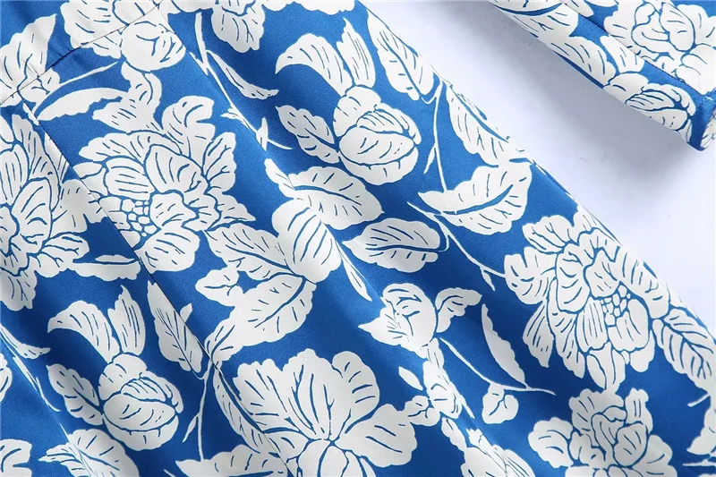 Qeils для женщин шик моды Цветочный принт с разрезом спереди А-образного силуэта