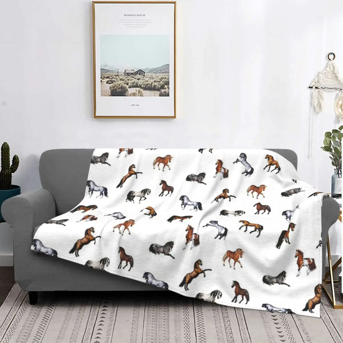 

Muchos caballos salvajes lindos-Manta, colcha para cama a cuadros, 150, mantas a cuadros, colchas para camas