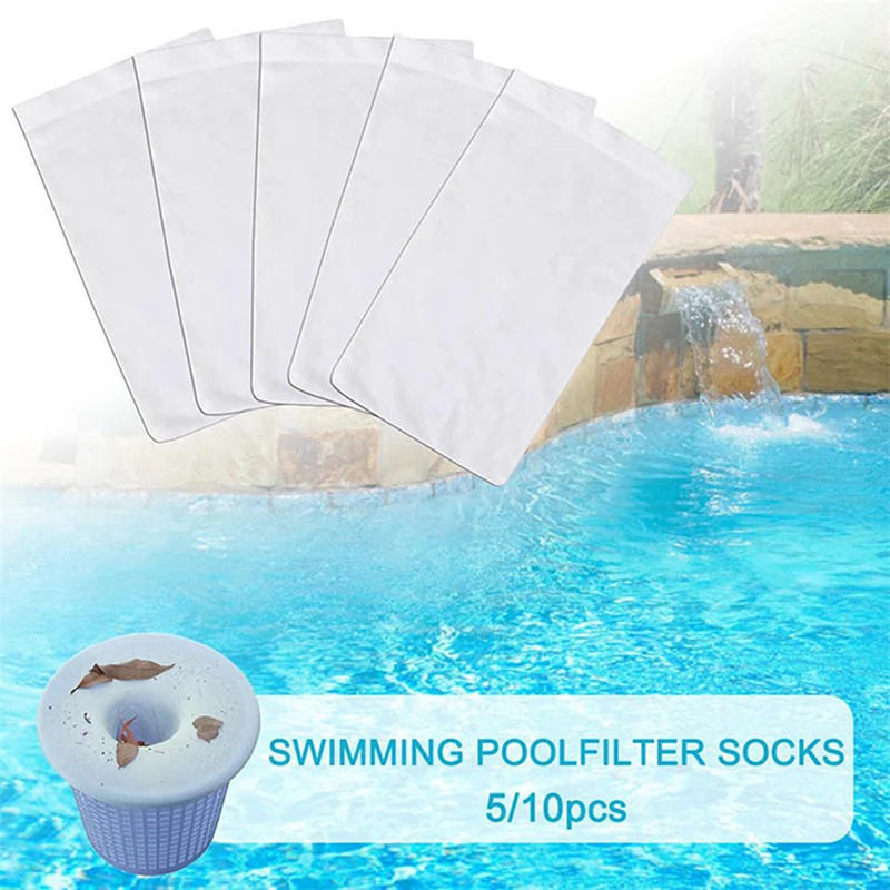

15/20pcs Filter Storage Pool Skimmer Socks Nylon Swimming Pool Filter Socks For Baskets Skimmers White Pool Supply