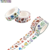 pc2196 1pcs fallen leaves flowers diy matte tape paper office stationery school supply hand ledger decoration diary tape