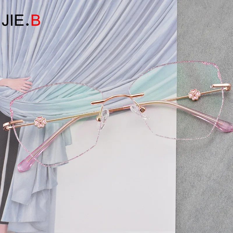 

JI E.B новый высококачественный ультра-светильник с красным оптическим зеркалом из титанового сплава со стразами без оправы для женщин