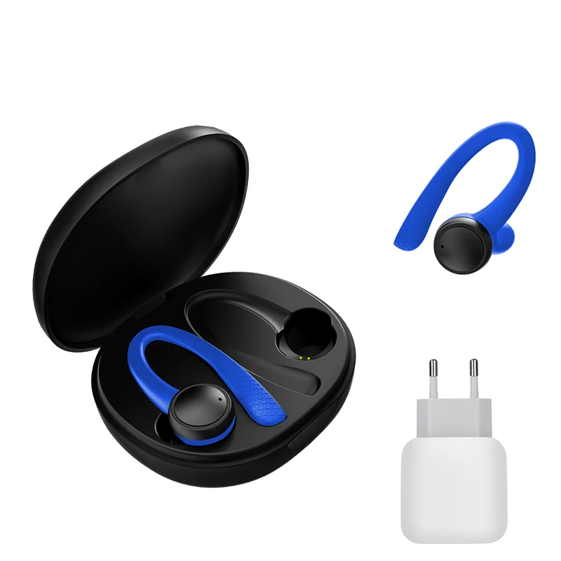 Charger blue TWS 5,0 беспроводные Bluetooth наушники T7 Pro Hi-Fi стерео беспроводные наушники Спортивная гарнитура с зарядным устройством для телефона - Цвет: Charger blue