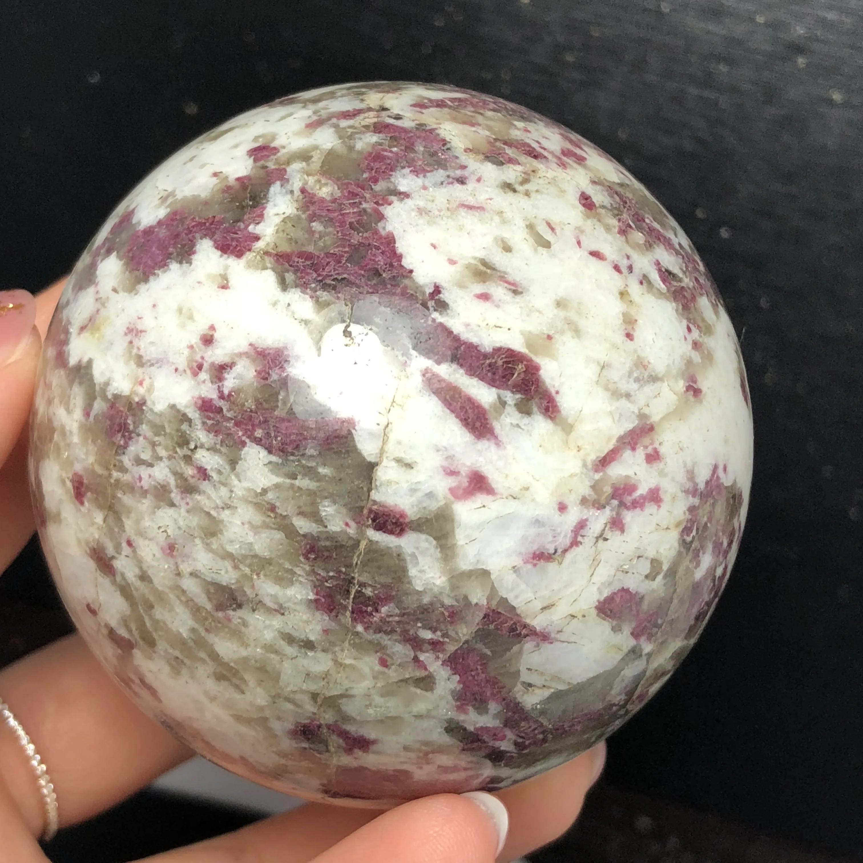 66 мм большой размер красивый натуральный кристалл камень сфера шар драгоценный