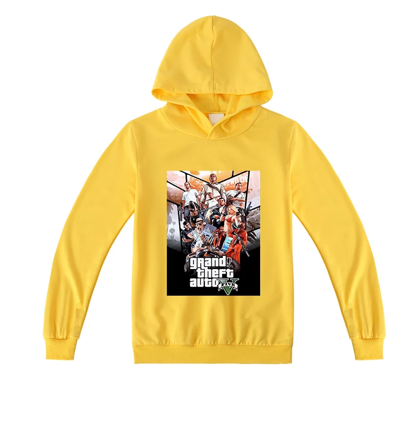 Толстовка с длинным рукавом для мальчиков и девочек винтажная Grand Theft Auto GTA 5 100%