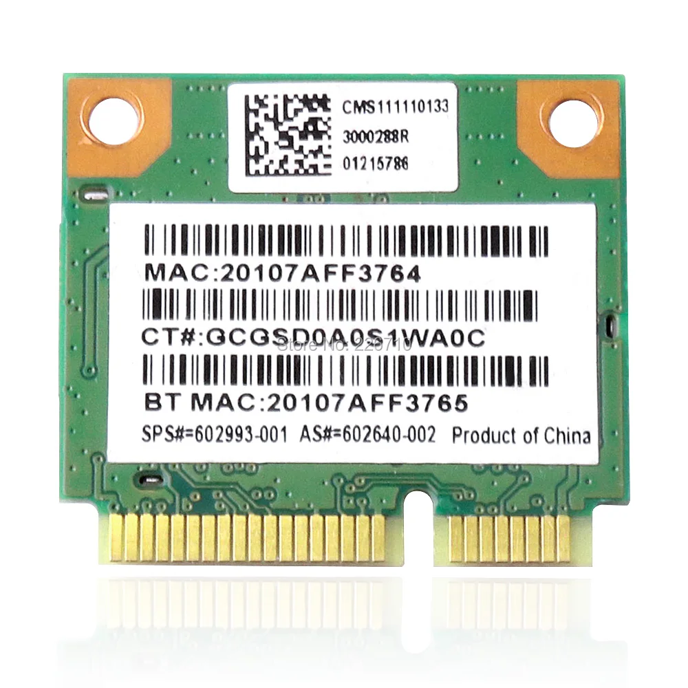 Беспроводная Wi-Fi WLAN-карта Realtek RTL8188CEB8 602640-001/ 602993-001 BlueTooth BT 2 4G Mini PCI E 802.11n для HP 4530S CQ57 |