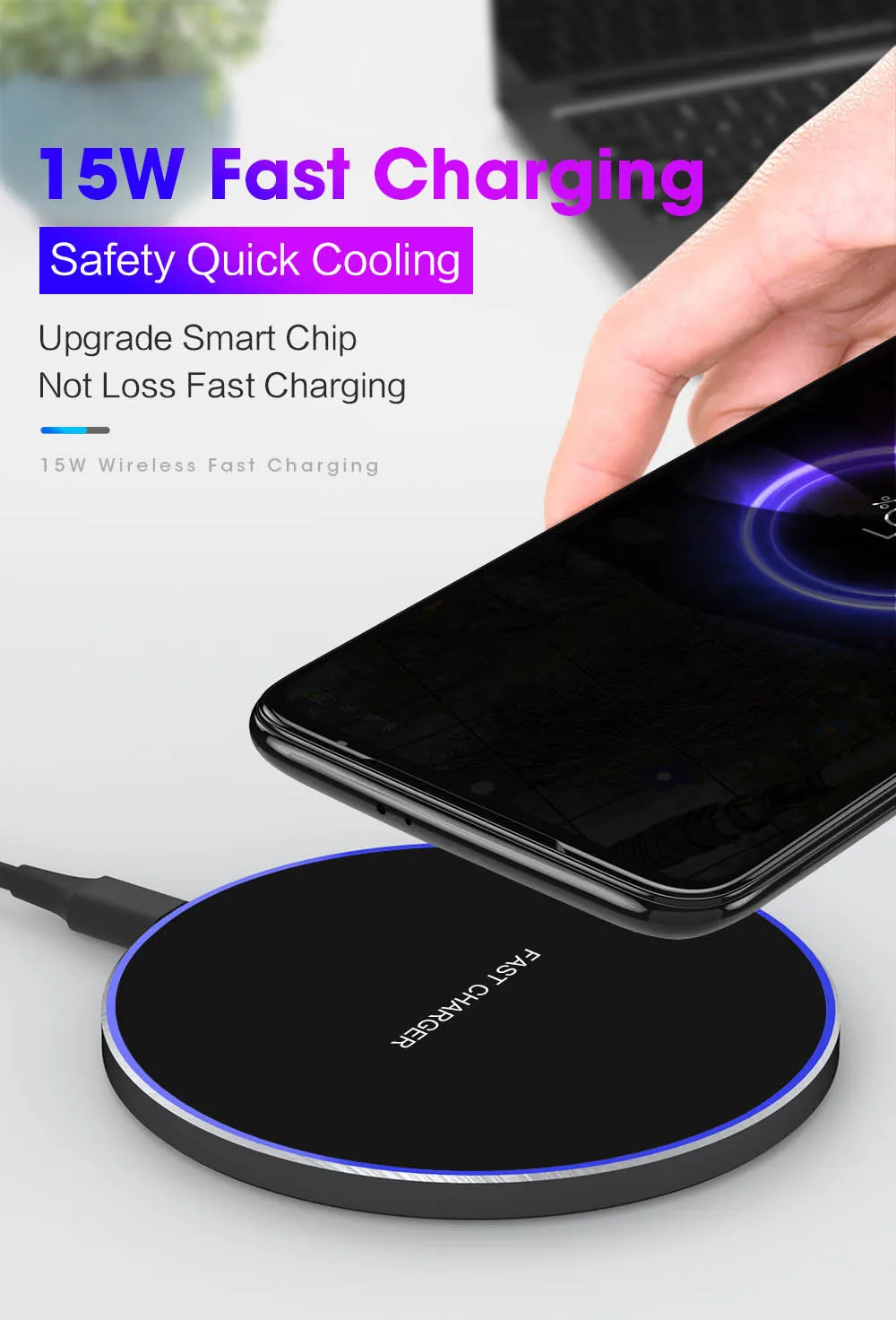 Беспроводное зарядное устройство KSTUCNE Qi для iPhone 8 X Xs XR Xs Max быстрая Беспроводная зарядная панель для samsung S10 S9 Xiaomi mi 9 mi X 3