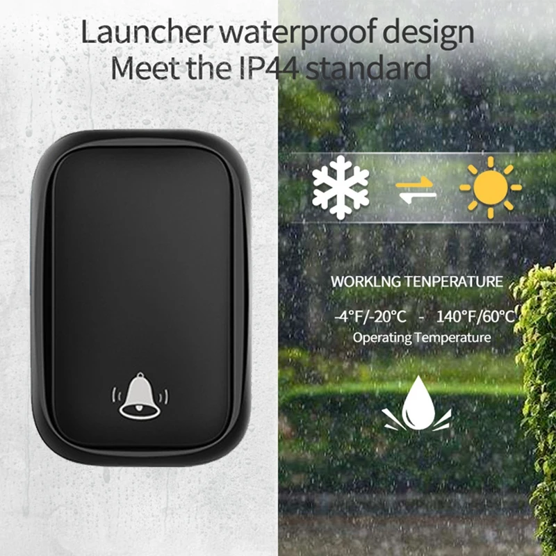 Беспроводной дверной звонок CACAZI светодиодный светильник с 60 шимами