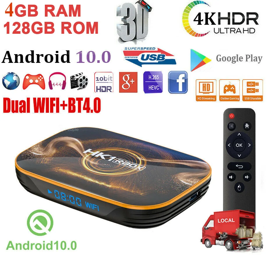 Приставка Смарт ТВ HK1 RBOX R1 Android 10 4K 4 + 2020 ГБ USB 128|ТВ-приставки и медиаплееры| |