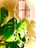 geometric diamond shape gold sun catcher crystal personalized gift customized gift rainbow