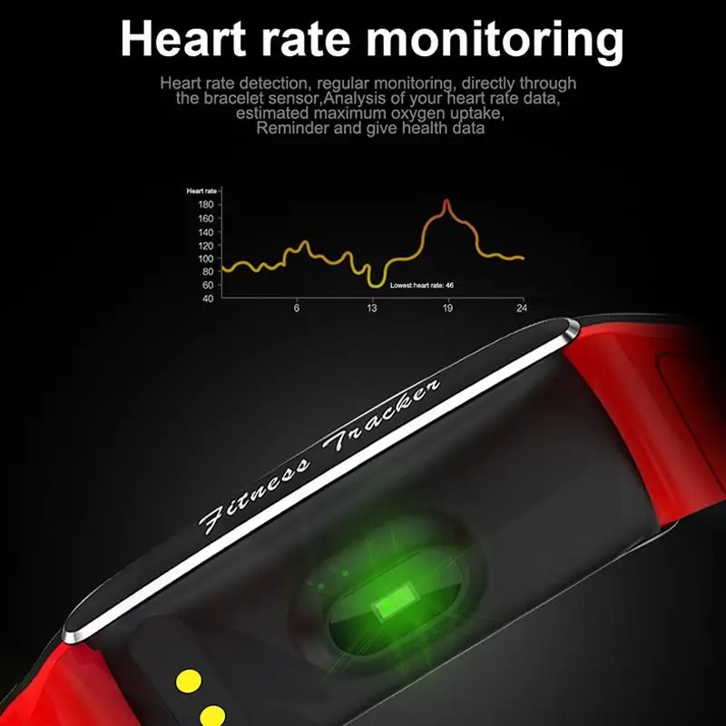 

Body Temperature Monitor Wristband Fitness Watch Heart Rate Monitor Pulse Blood Oxygen Saturation Smart Watch IP68 waterproof