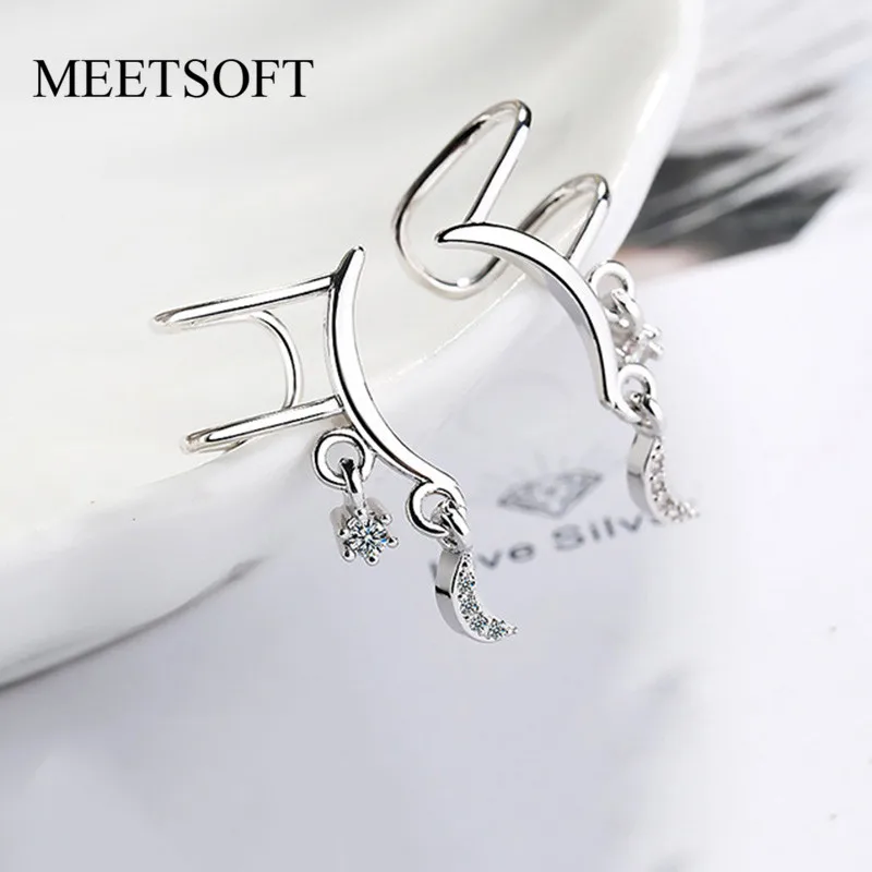 MEETSOFT посеребренные предотвращающие аллергию модные серьги клипсы для женщин