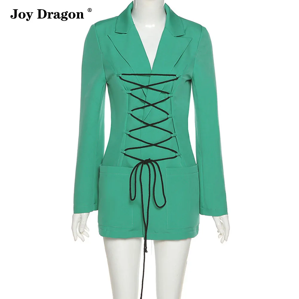 2021 New Fashion Womens Blazer Autumn and Winter Elegant Sexy Casual Midi Length Long Sleeve Jacket Coat Office Outerwear