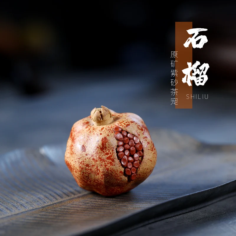 

★ore purple sand tea accessories section of mud pomegranate tea pet furnishing articles blessing of a single price