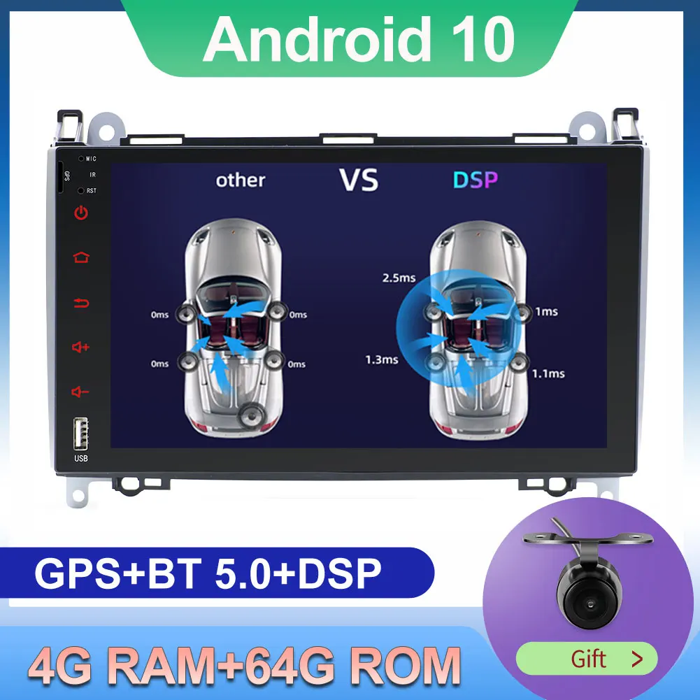 Автомагнитола 9 дюймов Android 10 0 PX6 для Mercedes Benz Viano Sprinter Volkswagen Crafter 4 Гб + 64 ГБ DSP DAB OBD AHD