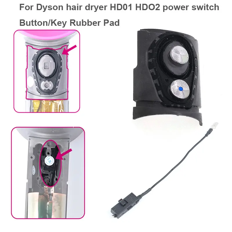 Per Dyson Supersonic asciugacapelli HD01/HD02/HD03 pulsante interruttore di alimentazione universale originale pulsante Pad in gomma parti di riparazione di ricambio