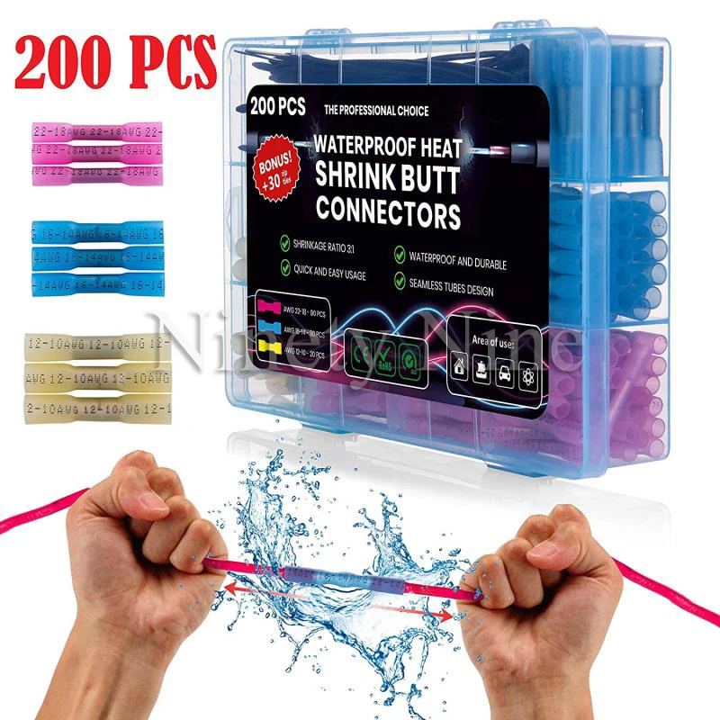 Термоусадочные стыковые соединители изолированные водонепроницаемые клеммы