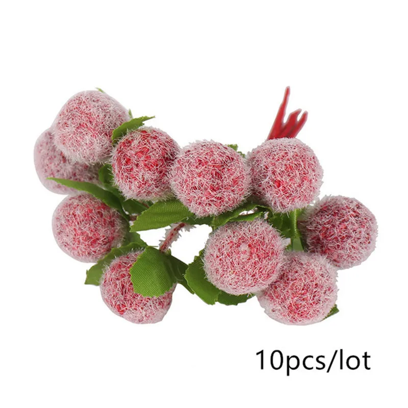 

5/6/8/10/12/50/70/90pcs mini Red Artificial Flowers Stamen Berries Bundle DIY Christmas Wedding Cake Gift Box Wreaths Decoration