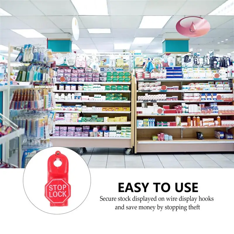 100pcs Anti Theft Peg Lock Shop Security Display Hook Plastic Stop Locks | Канцтовары для офиса и дома