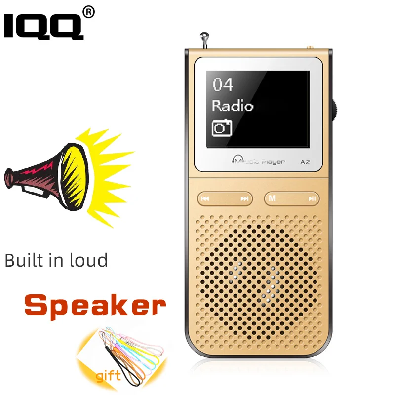 Mp3-плеер IQQ A2 золотистый с поддержкой разговора и 8 Гб воспроизведение 100 часов