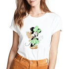 Стильный пуловер с коротким рукавом и круглым вырезом, с принтом Минни Маус