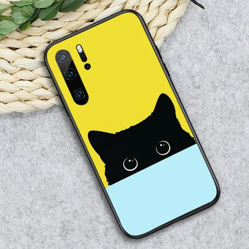 

Cute Cat Painted Phone Case For Huawei honor Mate P 9 10 20 30 40 Pro 10i 7 8 a x Lite nova 5t