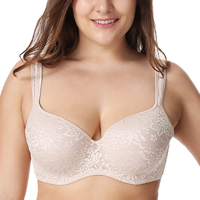 Женский бюстгальтер с широкими бретелями цветочной вышивкой размера плюс 36 38 40 42