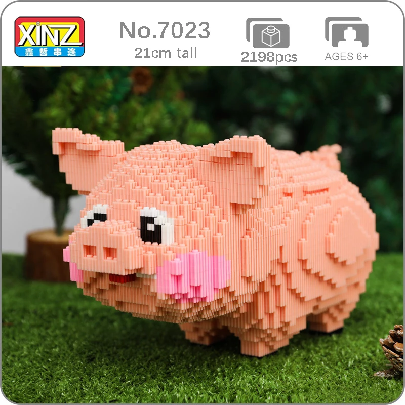 Xizai 8031 Мультяшные розовые милые свиньи животные Домашние 3D модель DIY Мини