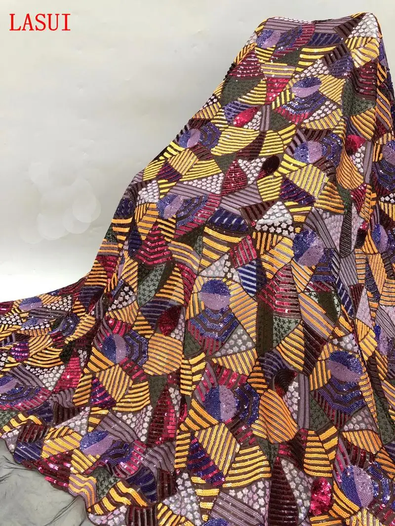 1 ярд ярких творческих блесток вышивка кружевная ткань для платьев костюмов