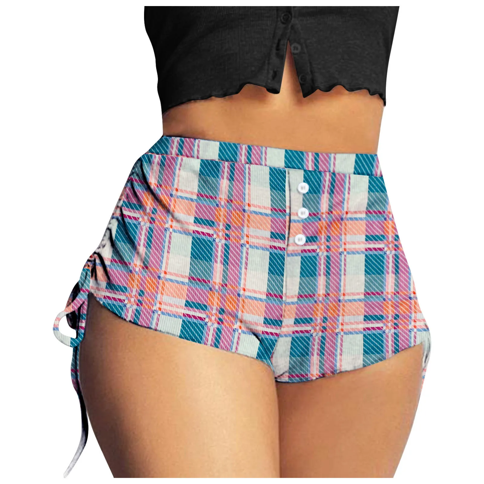 

Fashion Short Leggings For Woman Summer Pants Casual Sexy Print Side Drawstring Cycling Shorts 2021