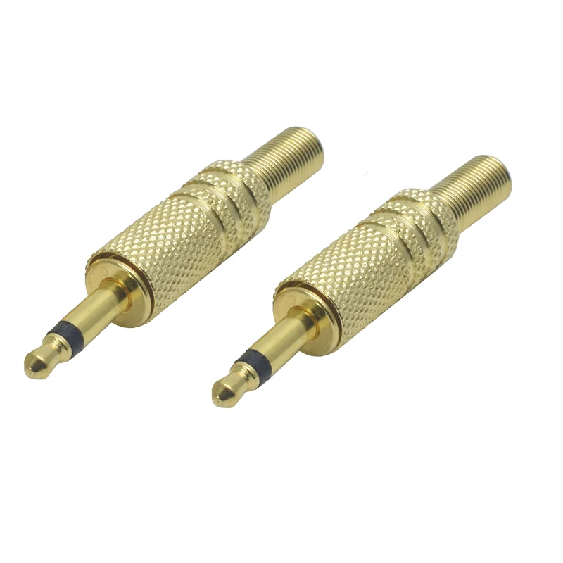 1 шт. цвета: золотистый замена 3 5 мм 2 полюс Мужской ремонт наушников аудио разъем