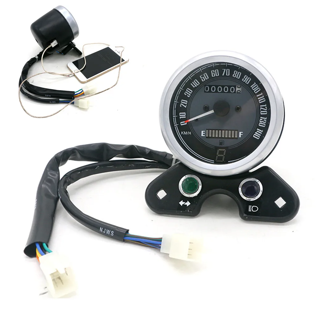 Цифровой датчик одометра и спидометра для мотоцикла с светильник кой зарядным