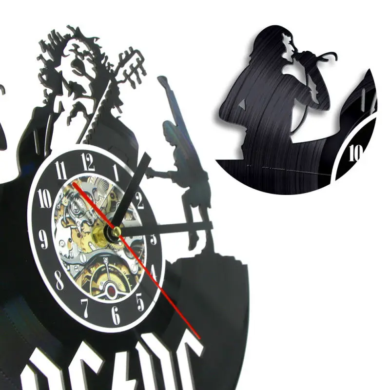 Настенные часы Rock Band CD классические украшения 3D в стиле ретро с виниловыми