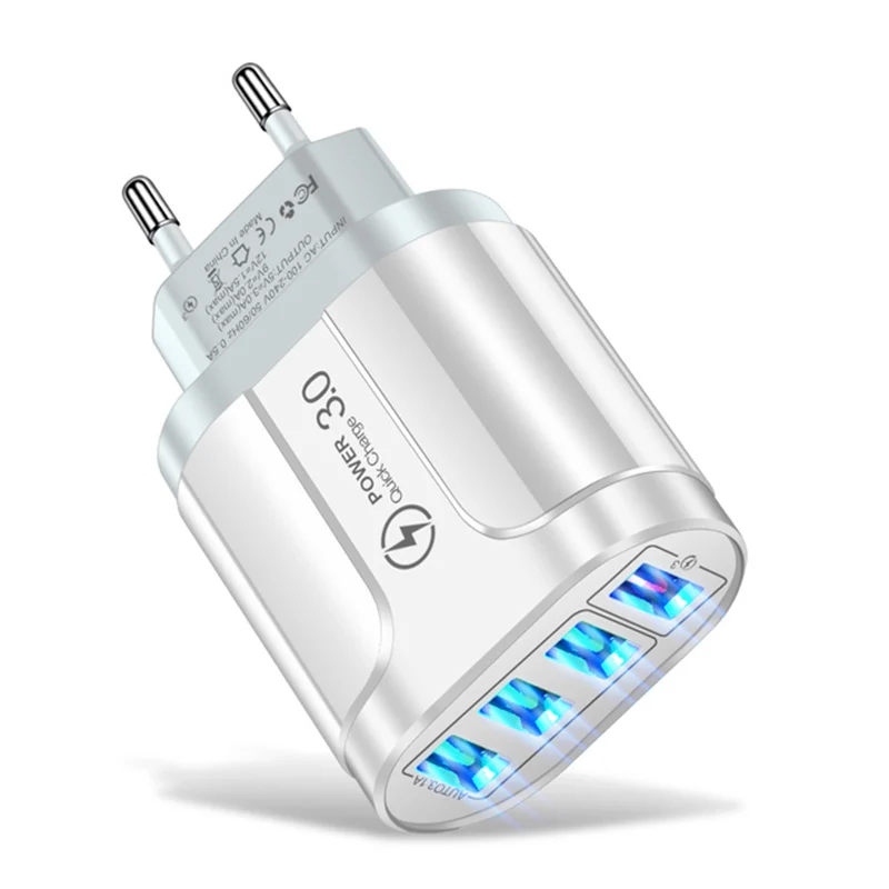 

5V 5A Phone Charger Adapter AC DC Converter 220V TO 5V Volt 4 USB Power Supply Source Quickly Charging For Iphone Samsung Huawei