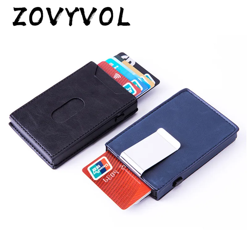 

ZOVYVOL PU Fashion Smart Wallet Holder RFID Anti-theft Aluminum Credit Card Holder 2021 New Arrival Casual Money Bag