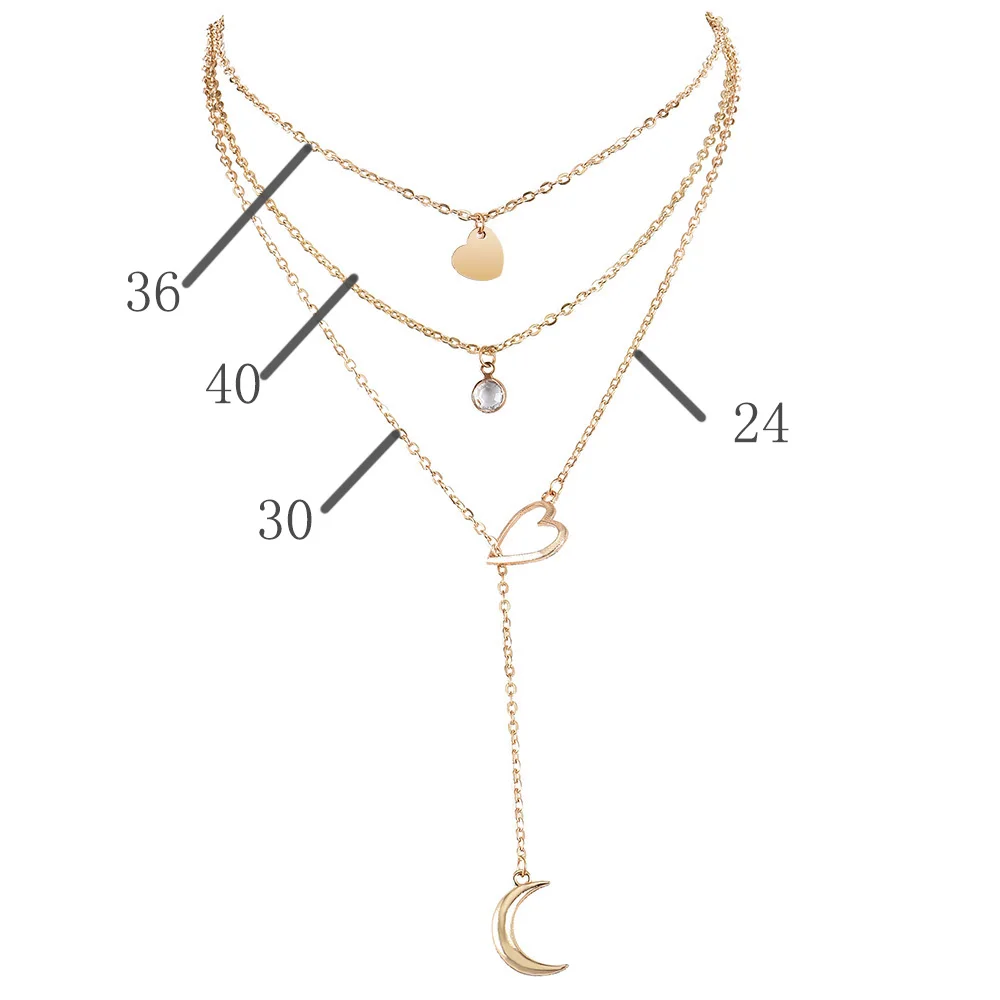 Новое модное ювелирное изделие многослойное ожерелье в стиле панк с сердечками