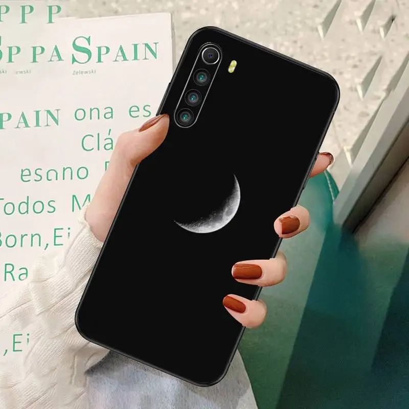 

LJHYDFCNB Black Moon Phone Case For Redmi 7 8 9 A K20 30 Pro Note 8 9 Pro 9s