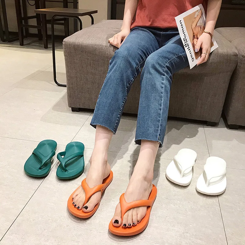 

2021 Summer Slippers Women Casual Massage Durable Flip Flops Beach Sandals Female Wedge Shoes Striped Lady Room Slippers