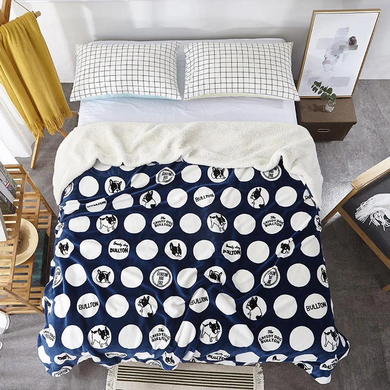 

Soft Blanket Coral Fleece Warm Blanket for All Season Velvet Plush Throw Blanket Cartoon Pattern Modern Blanket for Couch Travel