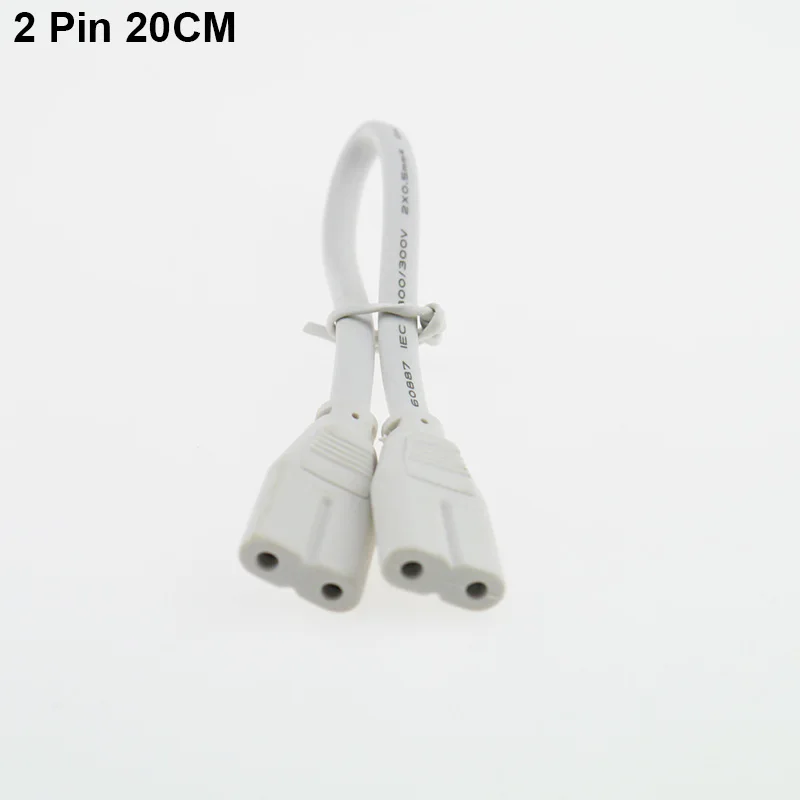 20CM BEYLSION T4 T5 T8 разъем электрического провода 20 см 2pin шнур питания Удлинитель двухфазный провод для интегрированной светодиодной лампы - Цвет: 20CM