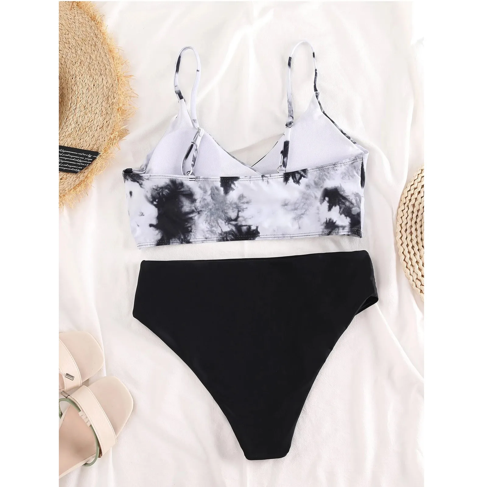 

Summer Sexy High Waist Bikini Set Tie Dye Swimwear Women Bikinis 2021 Mujer Summer Bathing Suit Micro Bikini Push Up Swimsuit