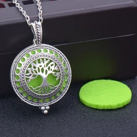 tree of life aromatherapy necklace diffuser vintage bird cat open locket pendant aroma diffuser necklace jewelry with felt pads